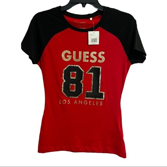 GUESS Melanie Logo Short Sleeve Rugby Tee - Large - Picture 5 of 7